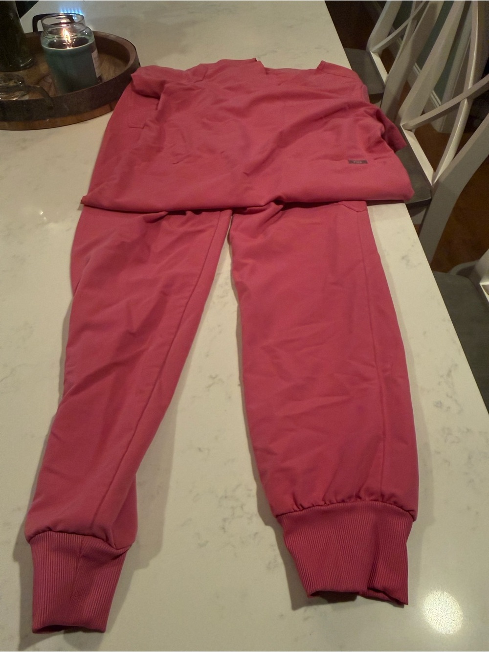 FIGS Scrub top and Pink Jogger Bottoms size small